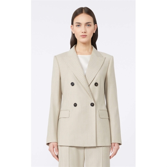 Max Mara Studio Pucci Blazer, Beige Pinstripes